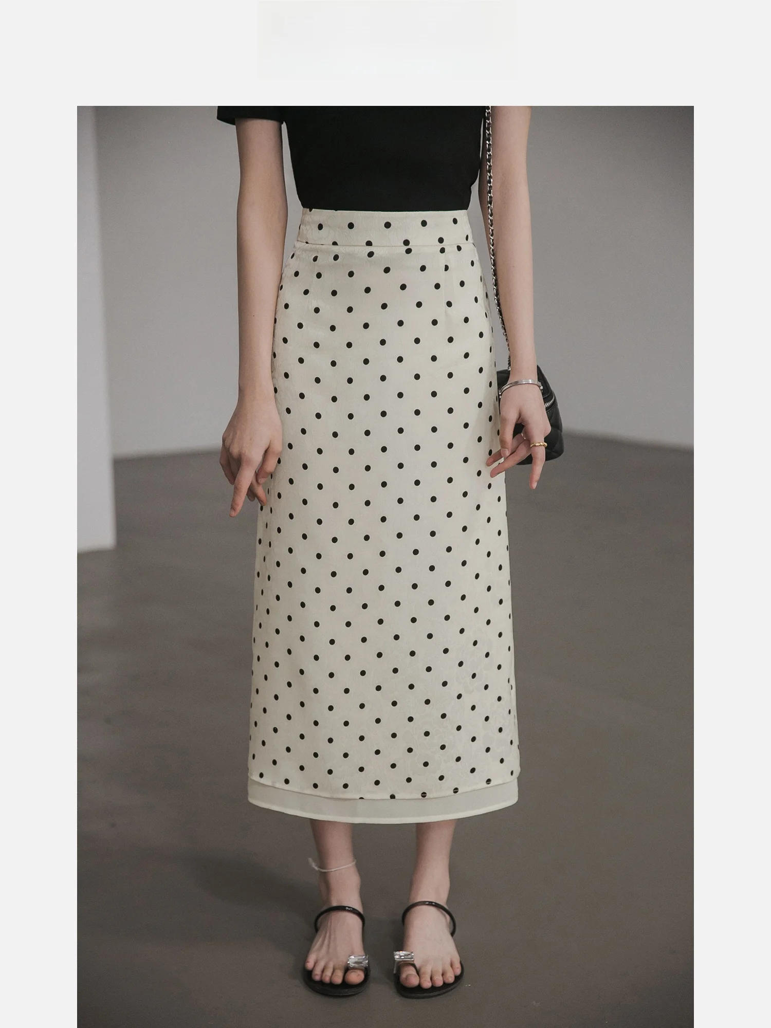 

Новая женская юбка Miu Series с вышивкой в горошек, А-силуэт, с завышенной талией, стройнящая, летняя, повседневная, из полиэстера