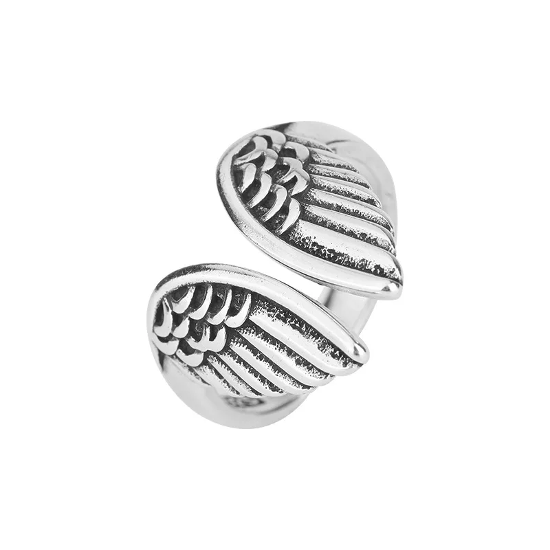 Men's 925 Sterling Silver Wing Shape Adjustable Ring