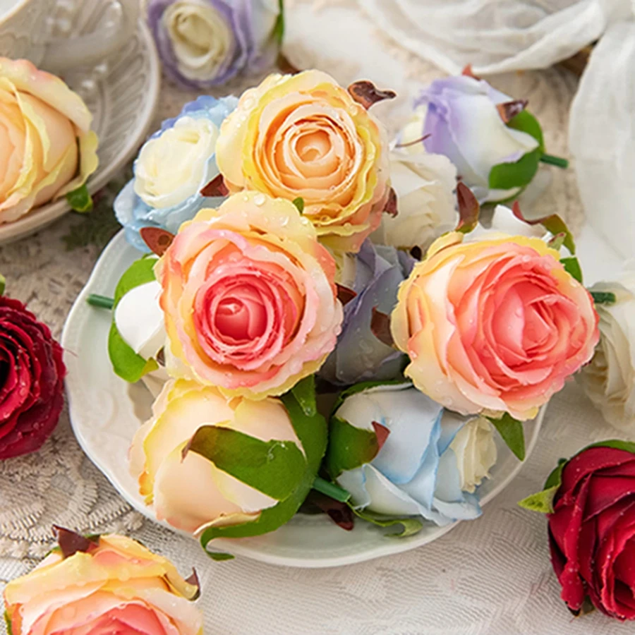 10/20Pcs Künstliche Blumen Seide Rose Hause Zimmer Valentinstag Outdoor Garten Diy Geschenk Box Hochzeit Kranz Brautstrauß prop Hotsale