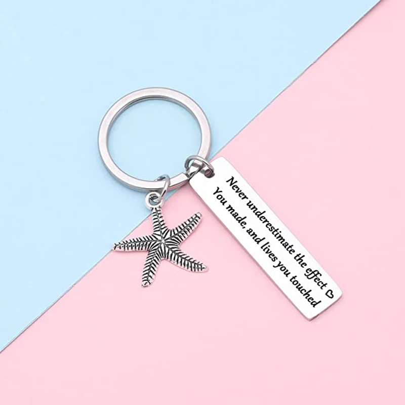 Volunteer Appreciation Gift Bus Driver Keychain instructor Mentor Coworker Coordinator Keychain Starfish Social Worker Gift