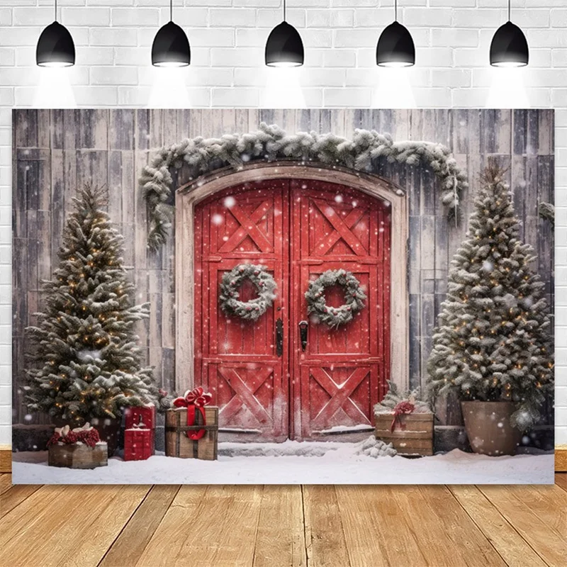 LATAR BELAKANG Studio foto Natal anak-anak, latar belakang dekorasi pesta pintu Natal 210Cm X 150Cm, 8177