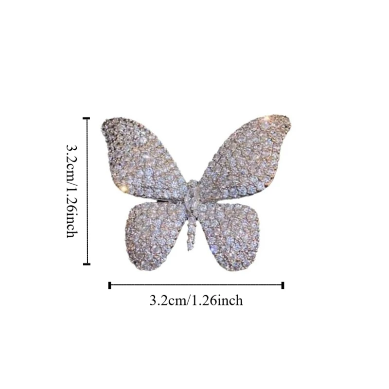 Full Rhinestone Rhinestone Butterfly Brooch Badge Alloy Suit Collar Pin Jewelry Accessories Korean Style Rhinestone Brooch Women
