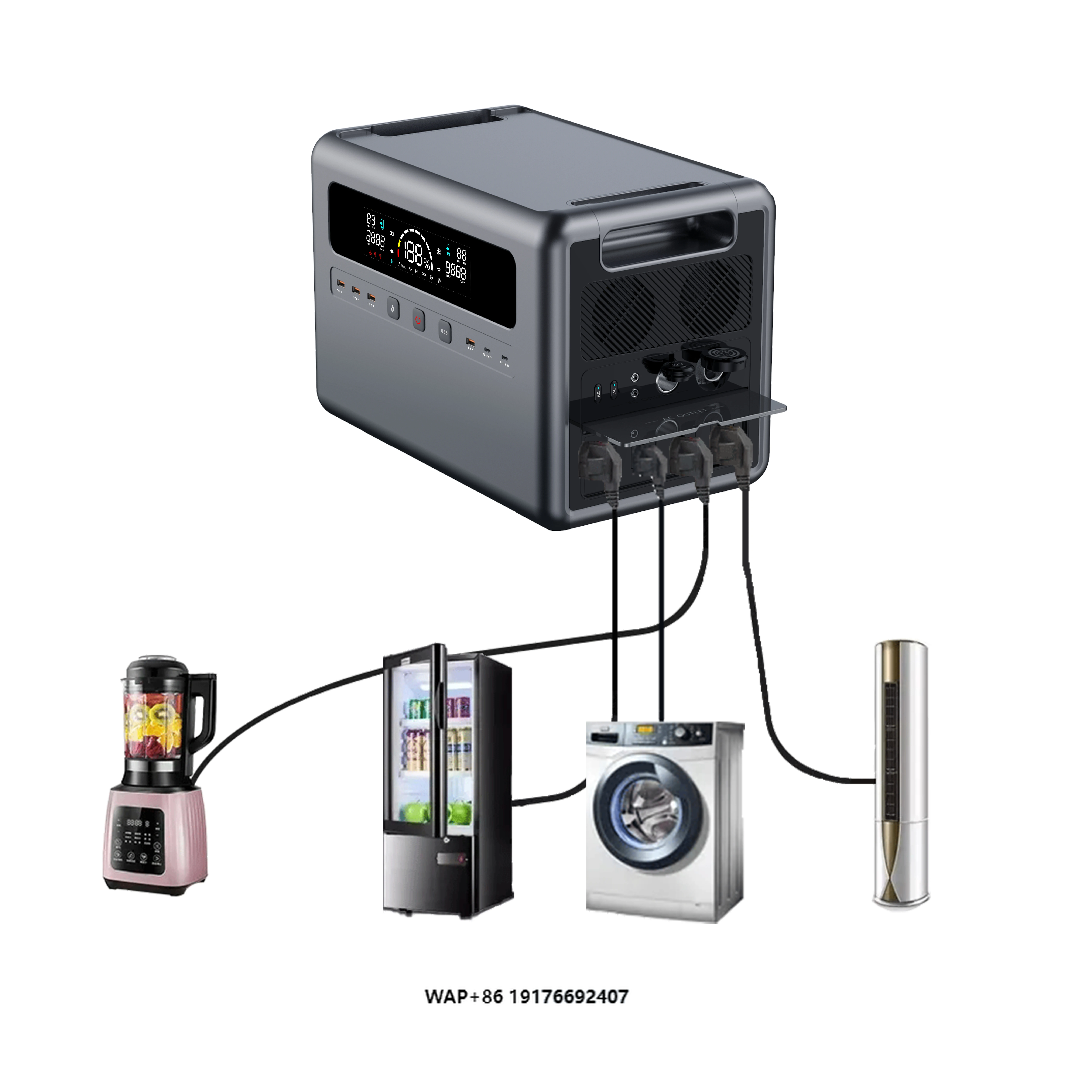 Oem Lifepo4 Mobile Home Outdoor Multifunction Emergency Portable Electric Solar Generator 2400w Power Station for Camping