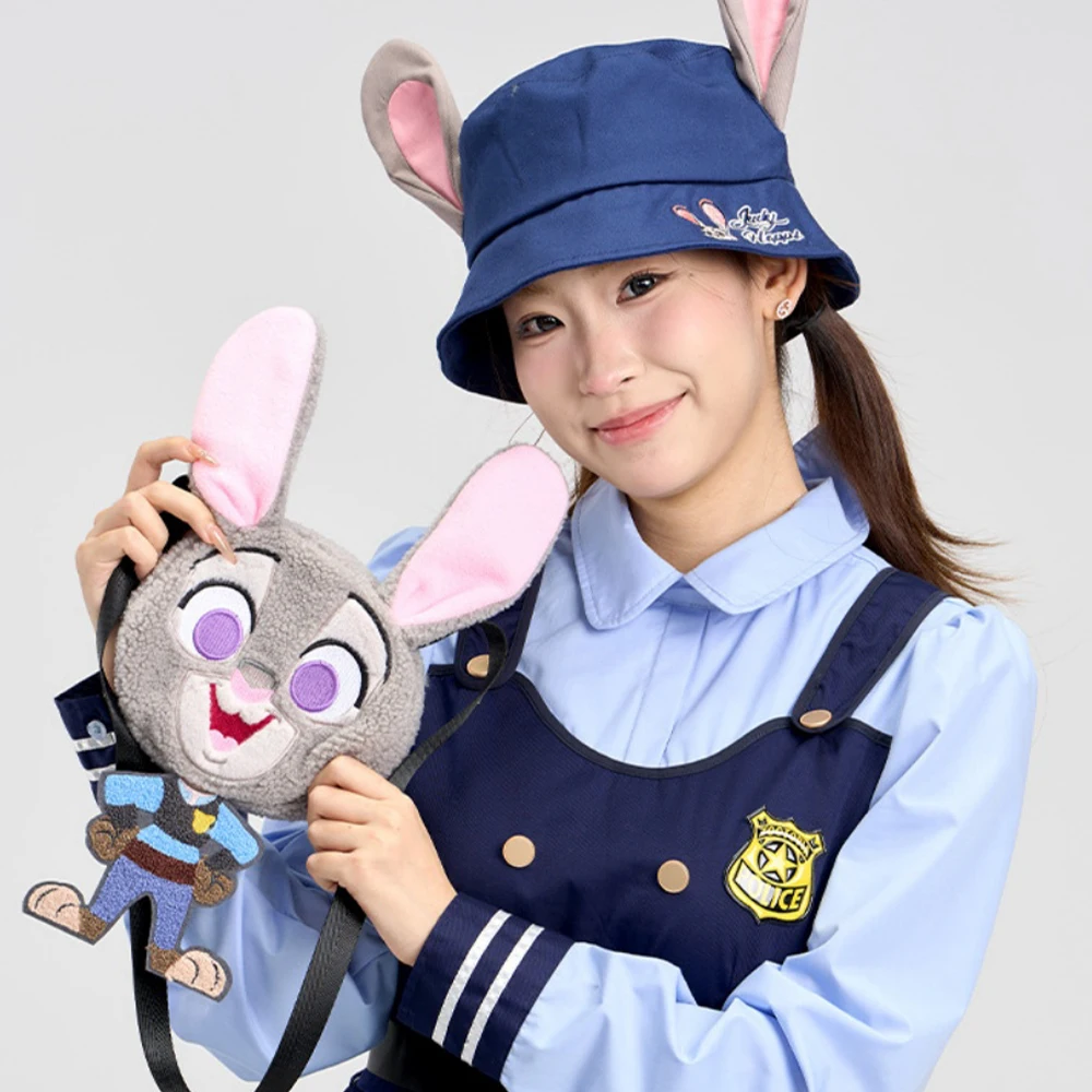 

Genuine Disney Zootopia Lilo & Stitch Cosplay Costume Set Judy Nick Stitch Dress Up Outfit with Hat and Bag for Party Birthday