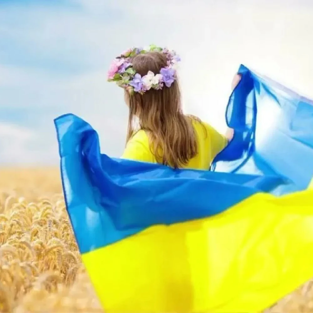 Bandera de Ucrania azul y amarilla de 90x150 cm para decoración