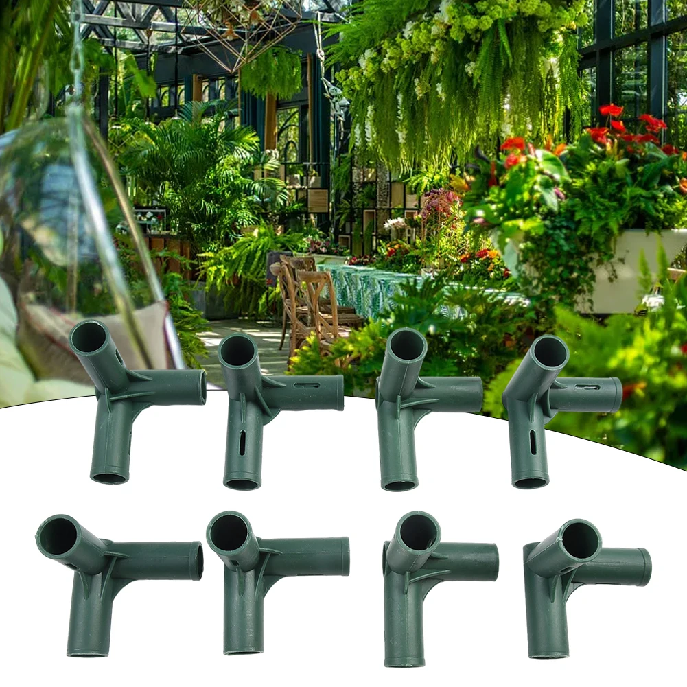 8pcs Greenhouse Frame Connectors For Flower Stands Greenhouse Bracket Gardening Building Fittings Fit Most Plant Support Poles