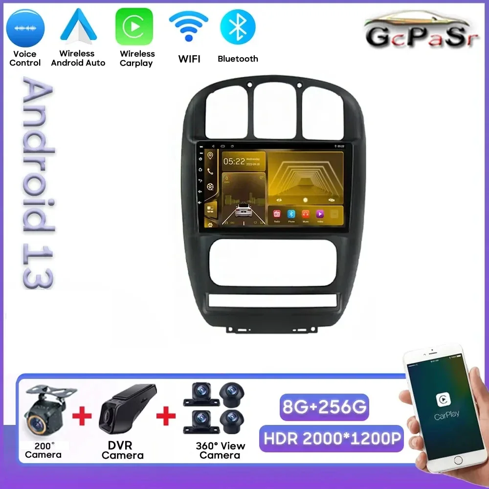 Android 13 For Dodge Caravan 4 For Chrysler Grand Voyager RS 2000 - 2012 Multimedia Player GPS No 2din DVD