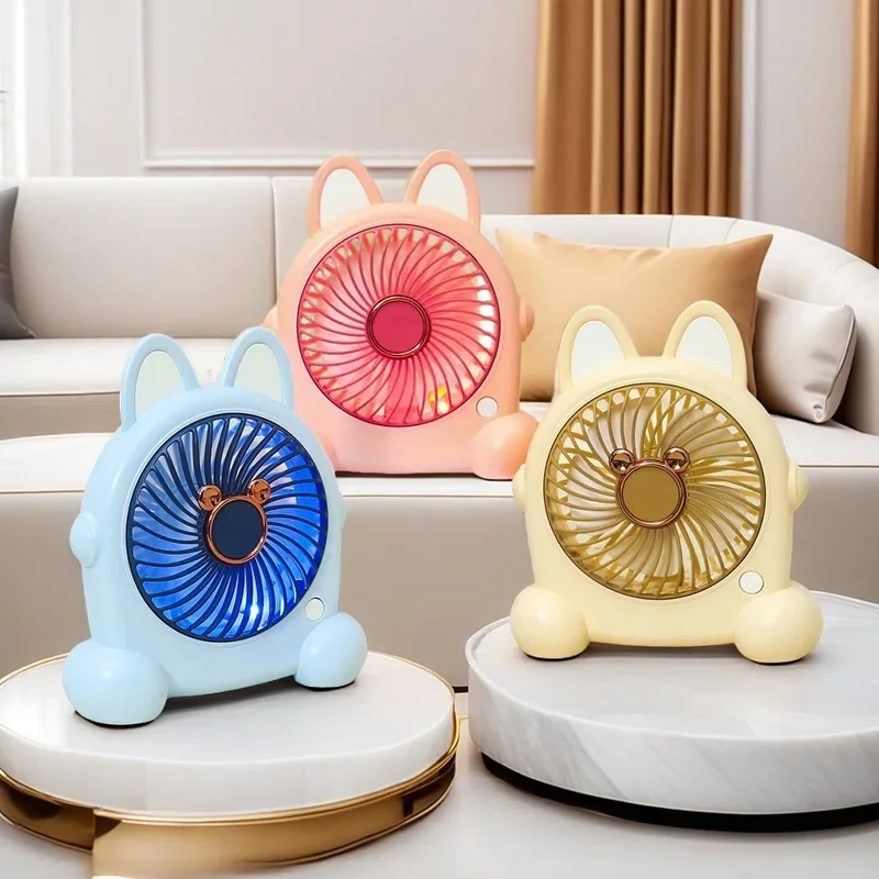 

Портативные ручные вентиляторы USB-вентилятор для зарядки Настольный студенческий офис Лето Открытый скалолазание Рыбалка Мини-вентиляторы Ночные огни 15,8 см