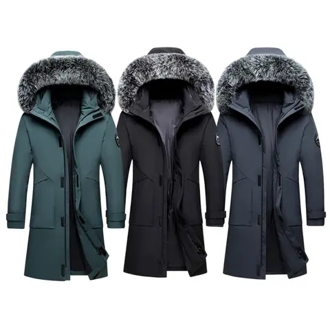 Men's down jacket with hood, new men's winter jacket live broadcast, down jacket, winter outdoor hiking and camping jacket