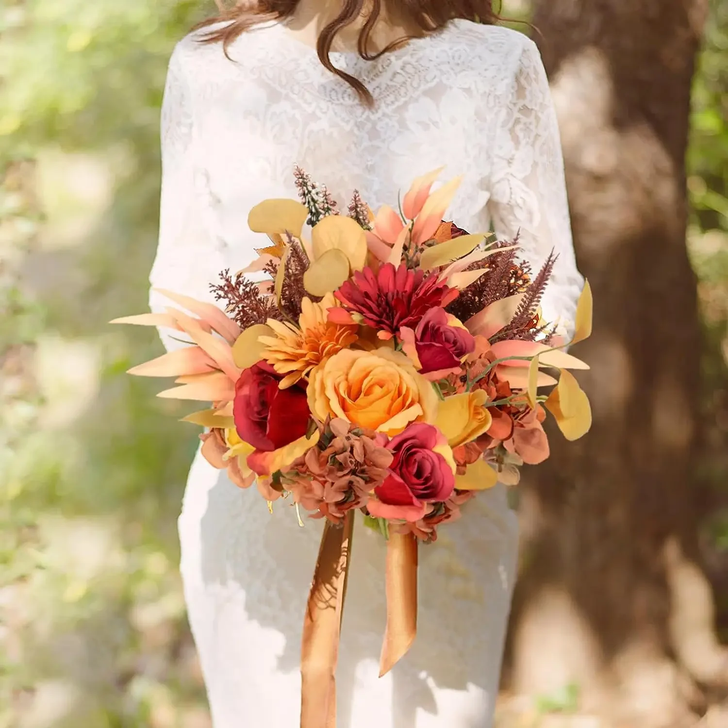 Yannew Boho терракотовые букеты декор комнаты DIY шелковый искусственный цветок свадебный букет для деревенской свадьбы домашние цветочные центральные элементы