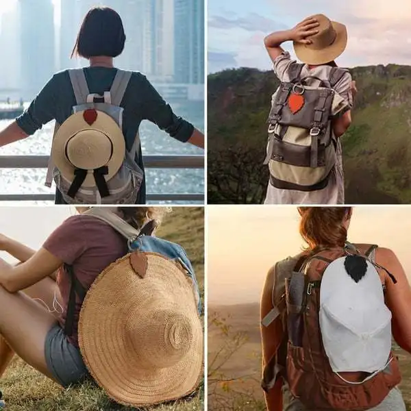 Travel magnetic cap clip Leather hbag magnetic cap clip Summer visor storage clipbucket sombrero fedora straw beach