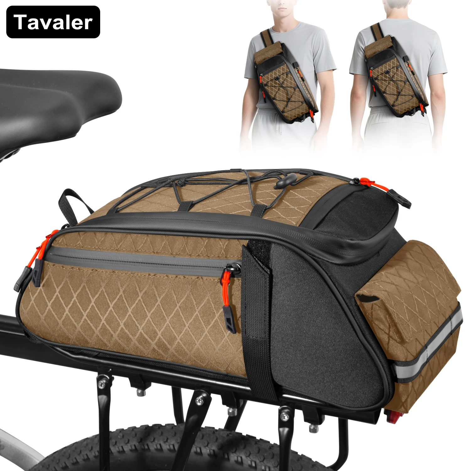Neue Fahrrad-Gepäckträgertasche Upgrade 900D 10L Große Kapazität Reißfest Mehrzweck Schnelle Montage Befestigung Pendeln Outdoor Fahrradzubehör – Detail 10