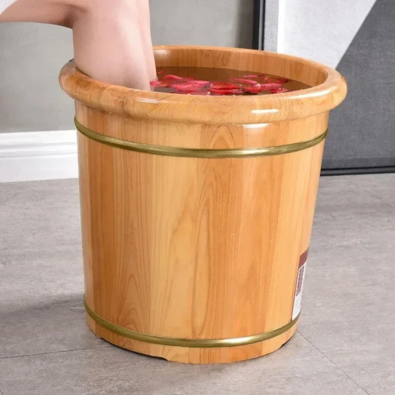 Materassino Mare Home Furniture Foot bath tub Solid Cedar Wood Foot Soak Tub Home Spa Portable Bucket Foot Massage Relax Sauna