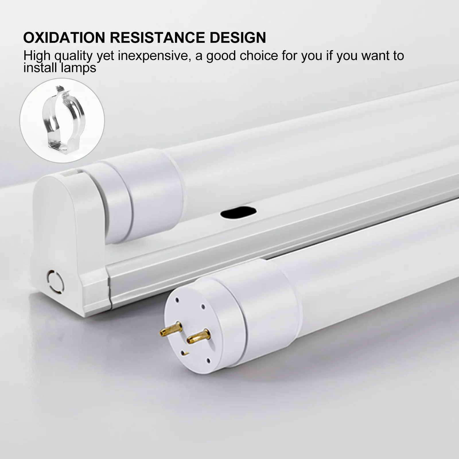 

100 шт. держателей для светодиодных люминесцентных ламп, U-образные кронштейны из марганцевой стали для ламп T8, простая установка, решение для домашнего освещения