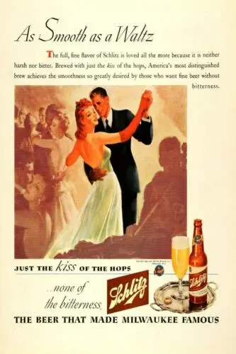 Schlitz Beer Advert Waltz Dance Vintage Style poster Metal Sign, bar pub mancave