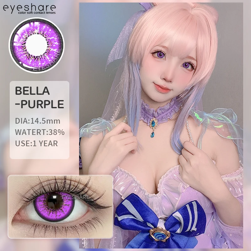 EYESHARE 1pair Halloween Lenses Cosplay Colored Contact Lenses for Eyes Purple Lenses Yk2 Eye Contacts Anime Accessories Lenses