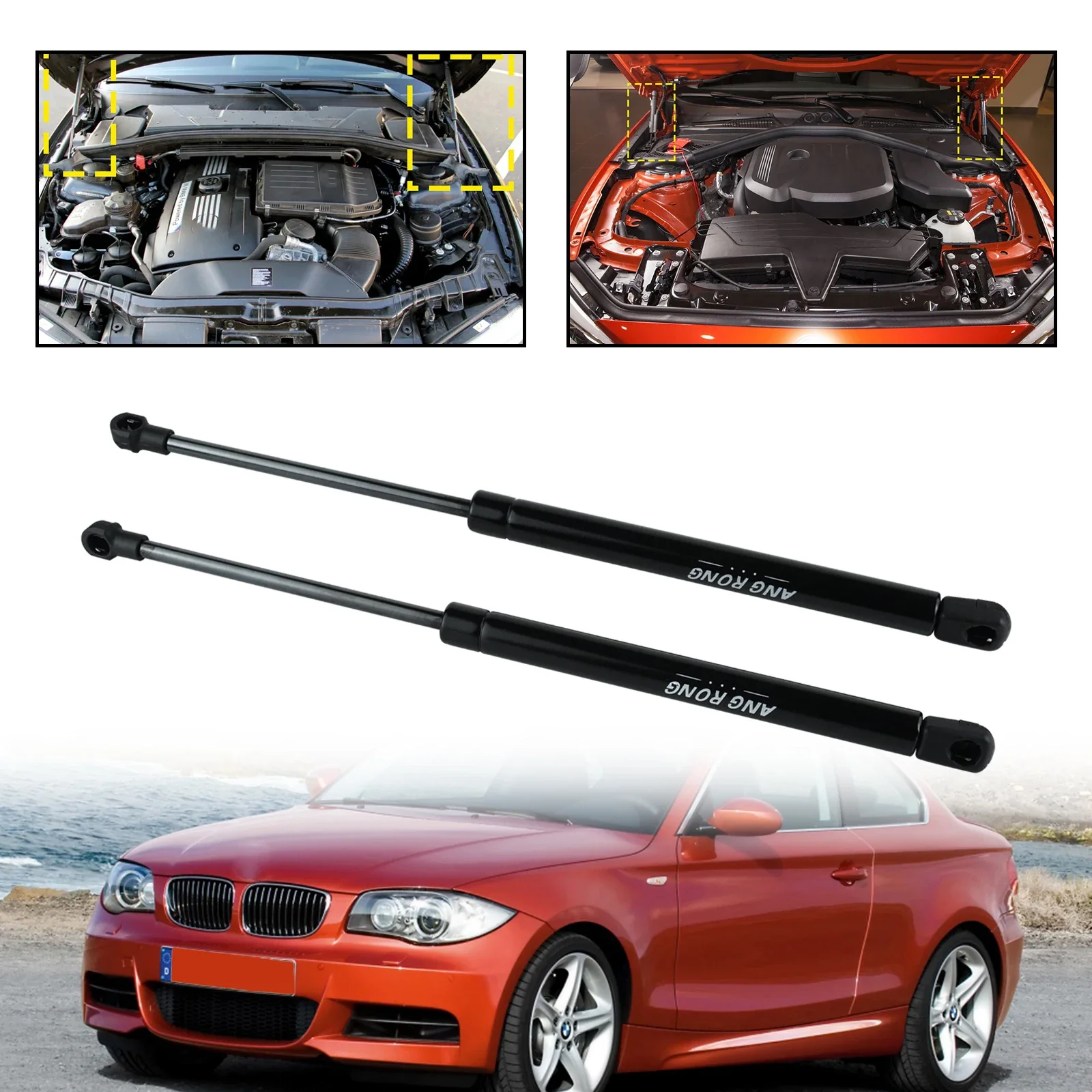 

2x For BMW E81 E82 E87 E88 2004-2012 Front Bonnet Gas Struts Support 51237118370