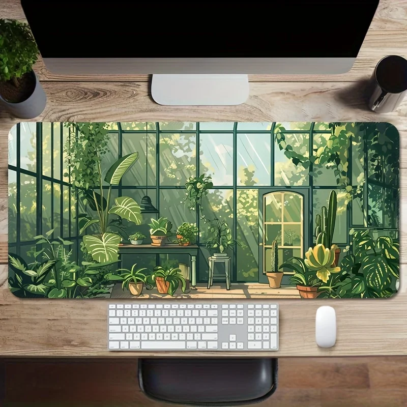 Warm Greenhouse Garden Pattern Large Size No-slip Rubber Mouse pad XXL Computer Gaming accessories Keyboard Desktop Decorate Mat