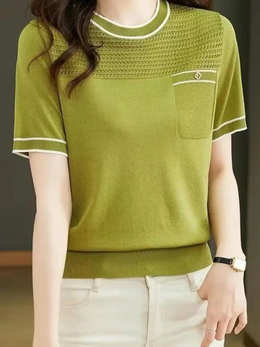conjunto-feminino-de-verao-em-seda-gelada-vazada-blusa-de-malha-fina-de-manga-curta-com-gola-redonda-e-t-shirt-moderno-res