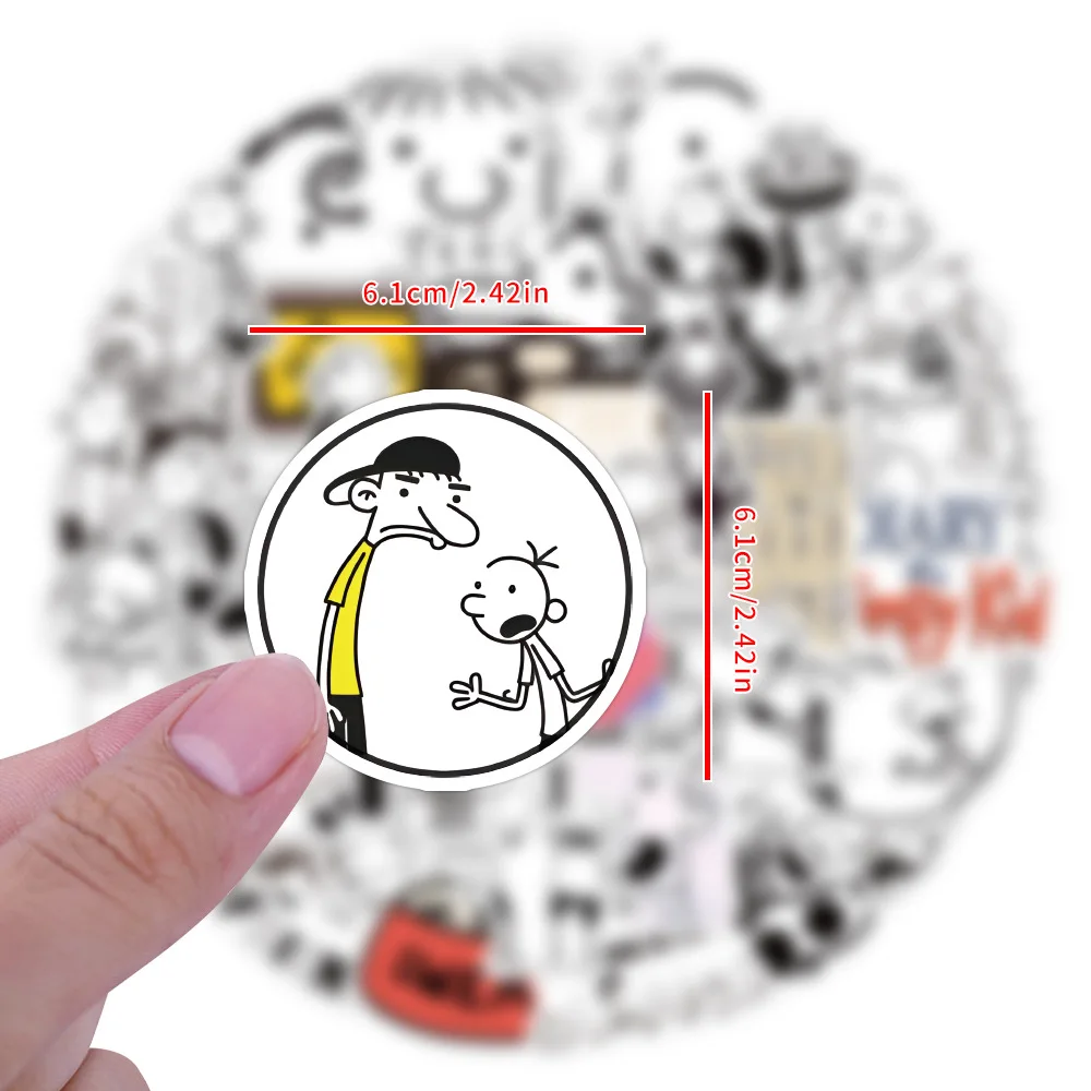 

10/30/50PCS Cartoon Animation Diary of a Wimpy Kid Creative Doodle Kids Toy DIY Decorative Refrigerator Phone Case Stickers