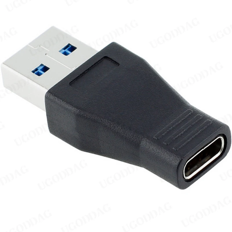 1ชิ้น3.1 USB Type C Type-C ตัวเมียเป็น USB 3.0ตัวผู้อะแดปเตอร์เชื่อมต่อ USB 3.0 SuperSpeed สีดำ