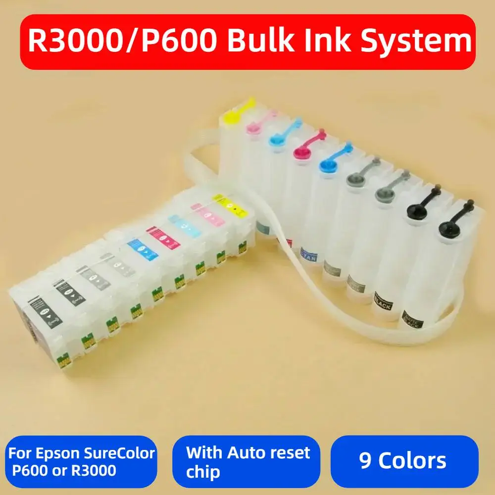 

SC R3000 P600 Bulk Ink System for Epson SureColor P600 Printer CISS Continuous Ink Supply System with Auto Reset Chips SC-P600