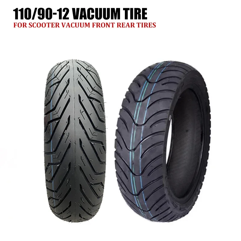 Thickened 110/90 12 scooter vacuum front rear tires 110/90-12 silver steel mini anti slip