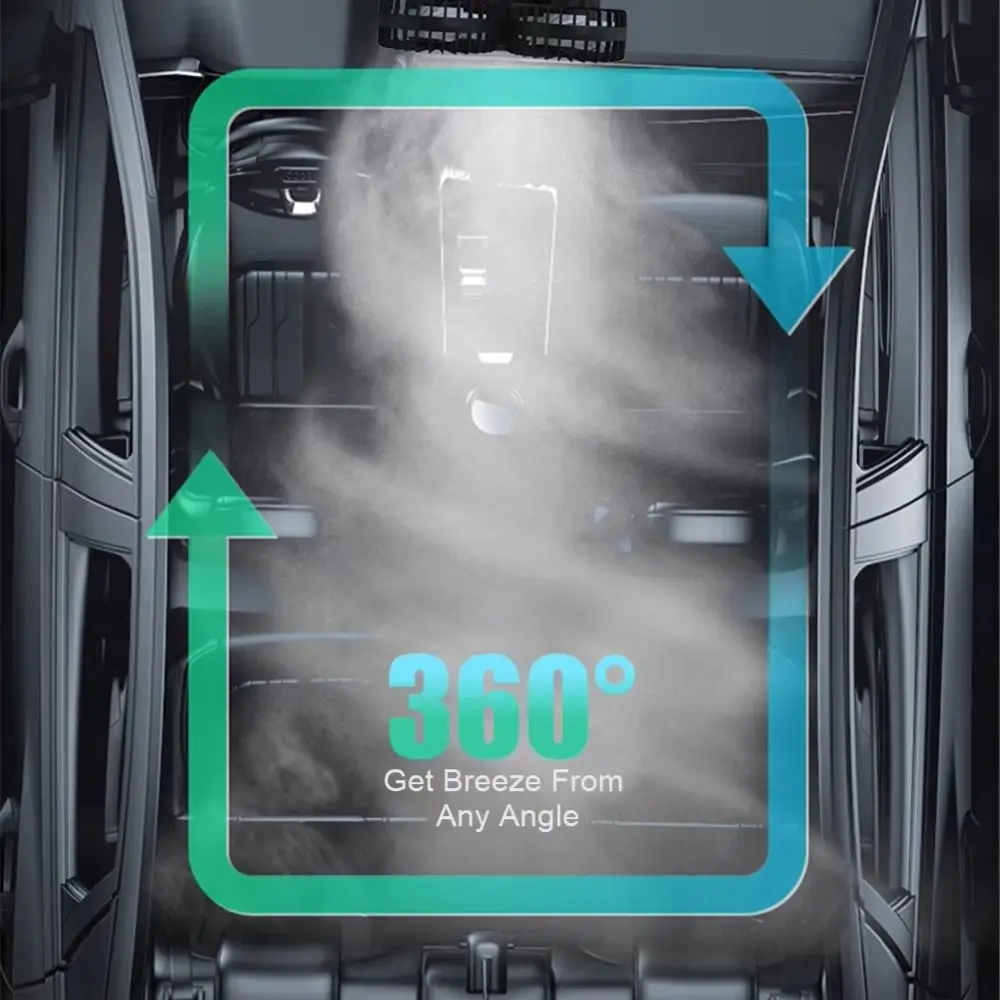 

2-speed Car Air Conditioner Fan USB Charging Multi-functional Double-head Fan Durable Adjustable Car Air Outlet Fan Home Cooler