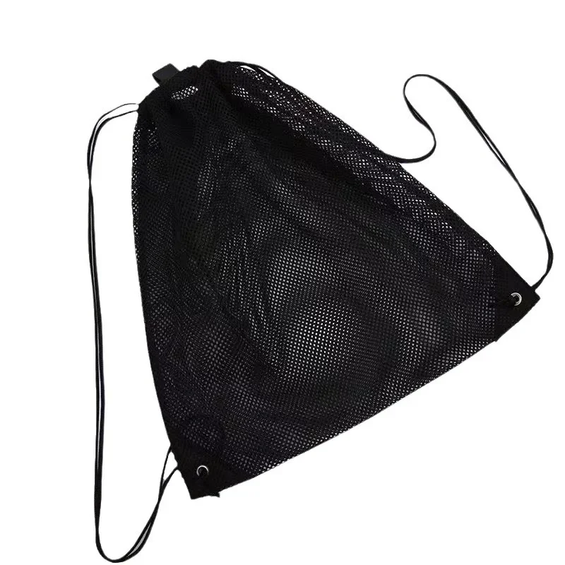 Large Capacity Outdoor Mesh Drawstring Pocket Unisex Beach Clothing Children Toy Backpack Basketball Football Hiking Storage Bag