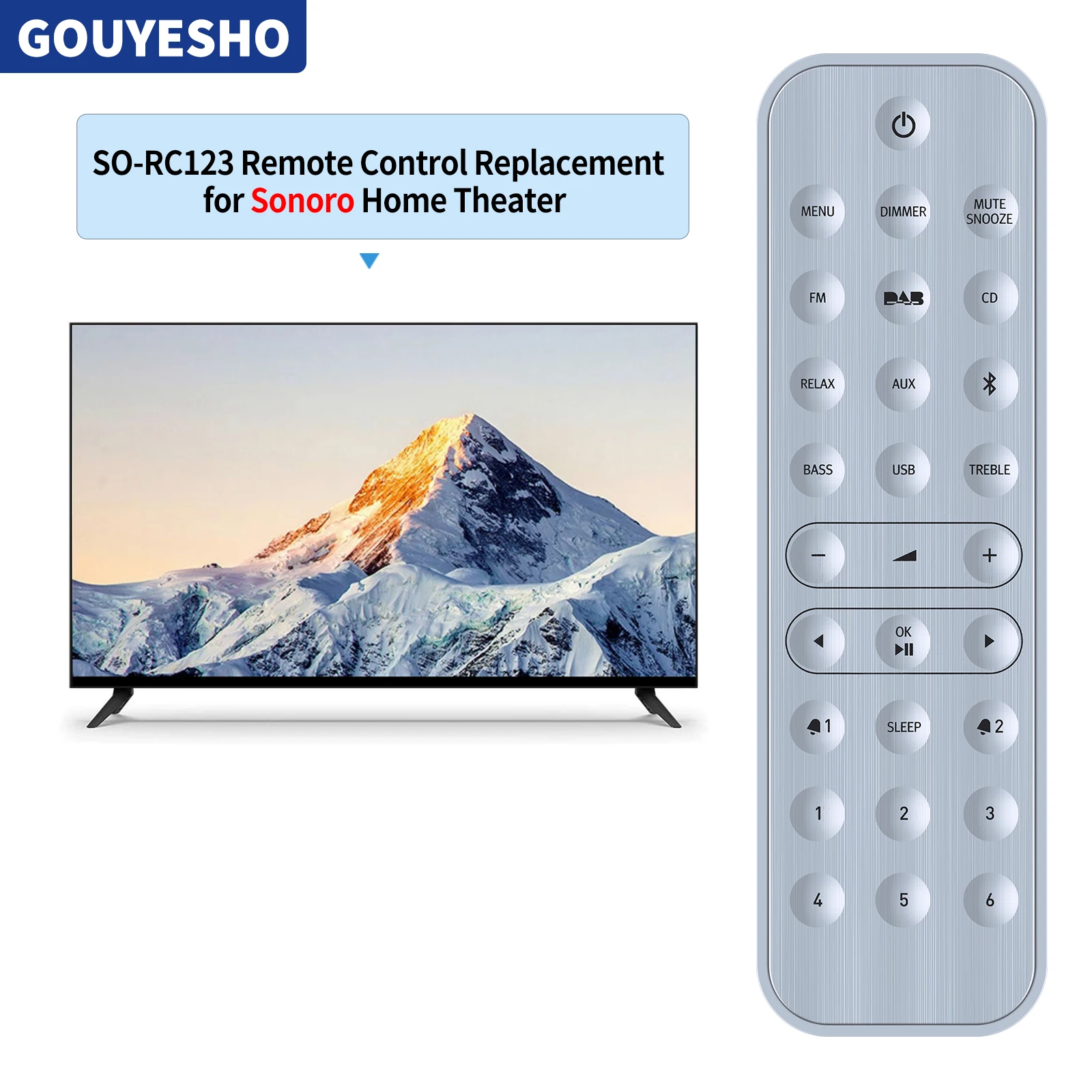 New Remote Control For Sonoro SO-RC123 Bluetooth Audio Echo Wall Home Theater