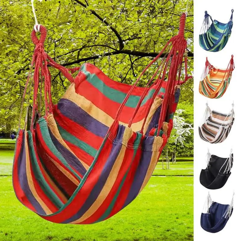 

Large Hammock Chair Max 500 Lbs Thicken Canvas Hammock Swing Chair Portable Hanging Chair Outdoor For Dorms Camping Equipment