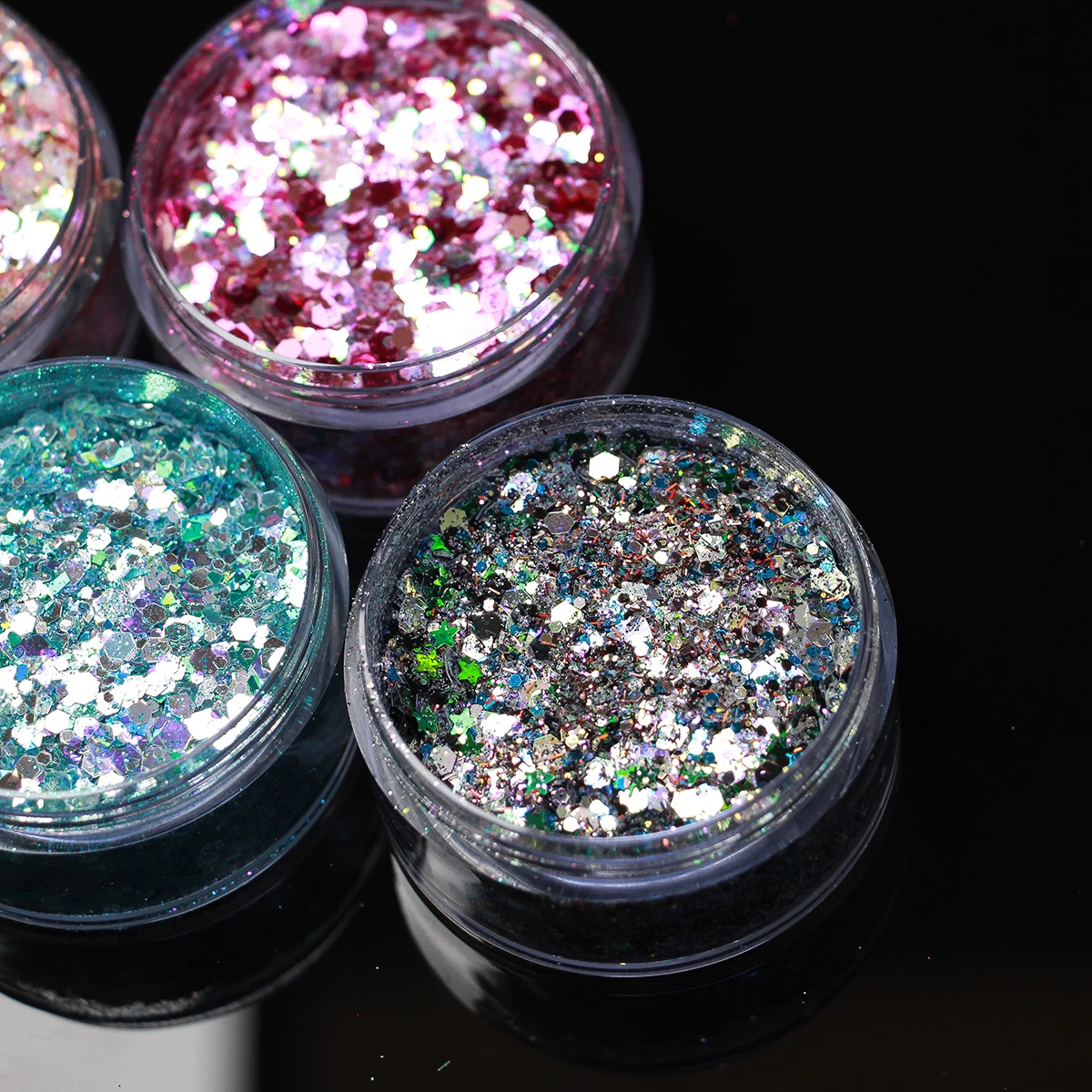 Brillo holográfico grueso para decoración de uñas, purpurina para manualidades, Festival, lentejuelas en polvo, arte de uñas, resina epoxi, escamas de lentejuelas brillantes