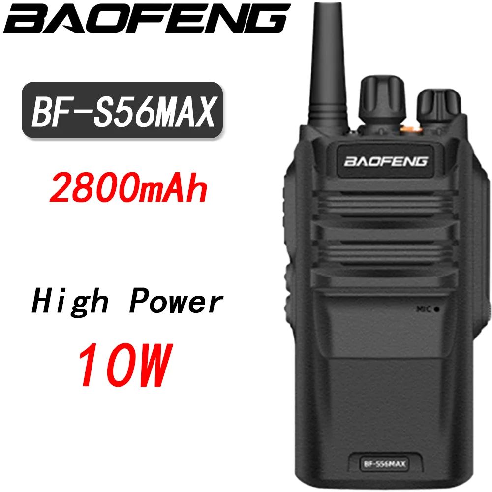 Baofeng BF-S56 Max Walkie Talkie | 10W High Power UHF Transceiver | Long Range Portable Ham Two-Way Radio S-56