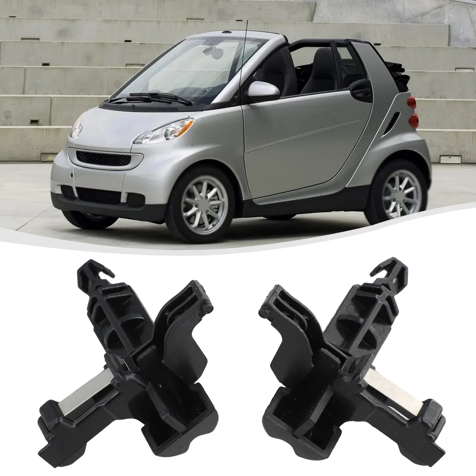 2x Bottom for bonnet Locking Mechanism A4517500384 A4517500484 Left Right For Smart For Fortwo 451 2008-14 Lower Latch Lock