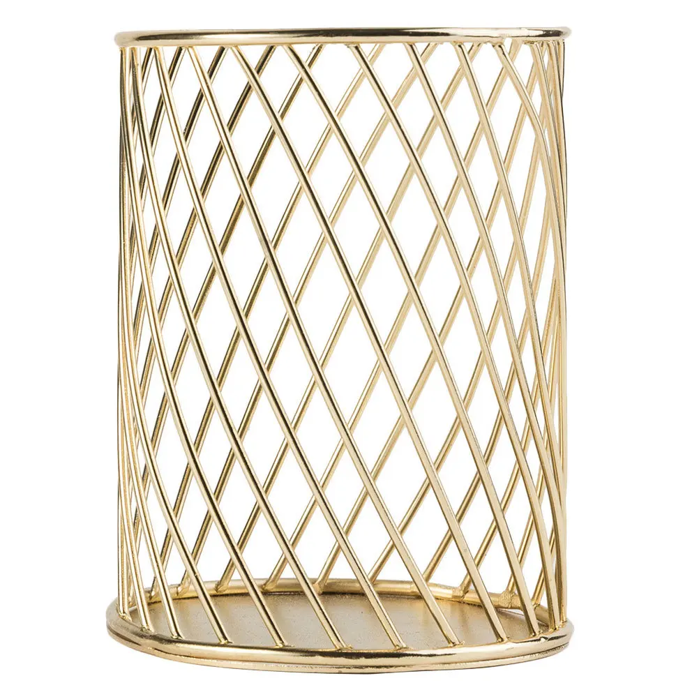 

1Pcs Iron Pen Holder Desktop Hollow Out Multi-Functional Storage Container for Pens Cosmetics Makeup Brush Organizer Stationery