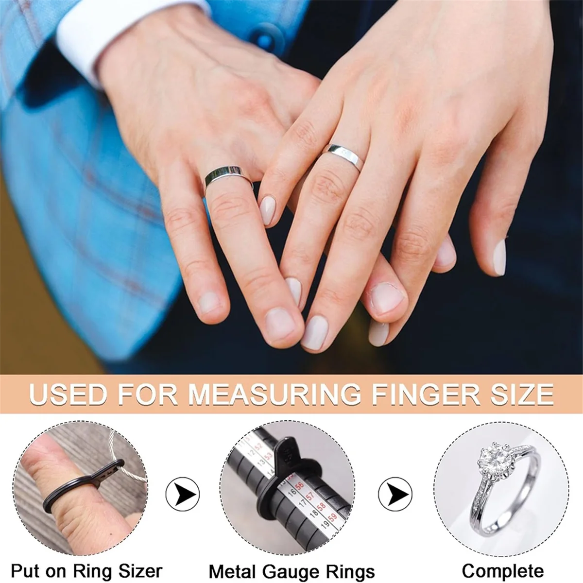 AA98 Adult Jewelry Making Kit Ring Shaping Tool Fixing Bend Ring Metal Sizing Measuring Repair Kit with Jewelry Mallet