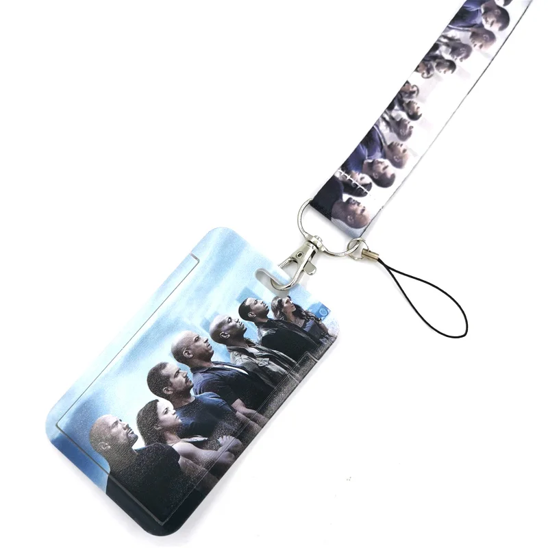 Fast and Furious Key lanyard Car KeyChain ID Card Pass Gym Mobile Phone Badge Kids Key Ring Holder Jewelry Decorations