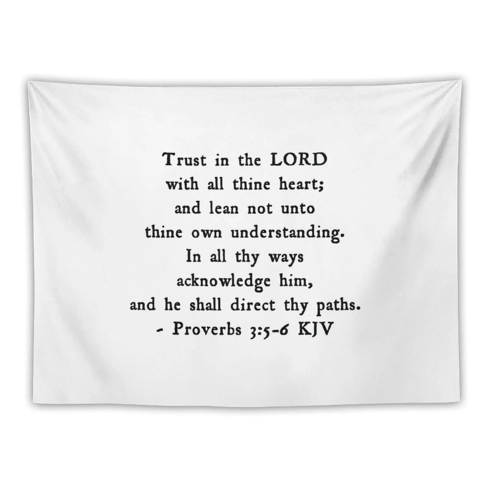 

Proverbs 3:5-6 KJV Black Antique Print Tapestry Room Decorator Decorative Wall Decorative Wall Murals Tapestry