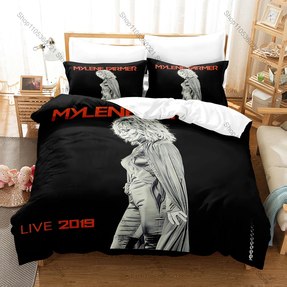Mylene Farmer Classic Songs Poster Bedding Set 3Pcs Duvet Cover Pillowcase Fashion Bed Set Adults Bedroom Decor Multiple Sizes