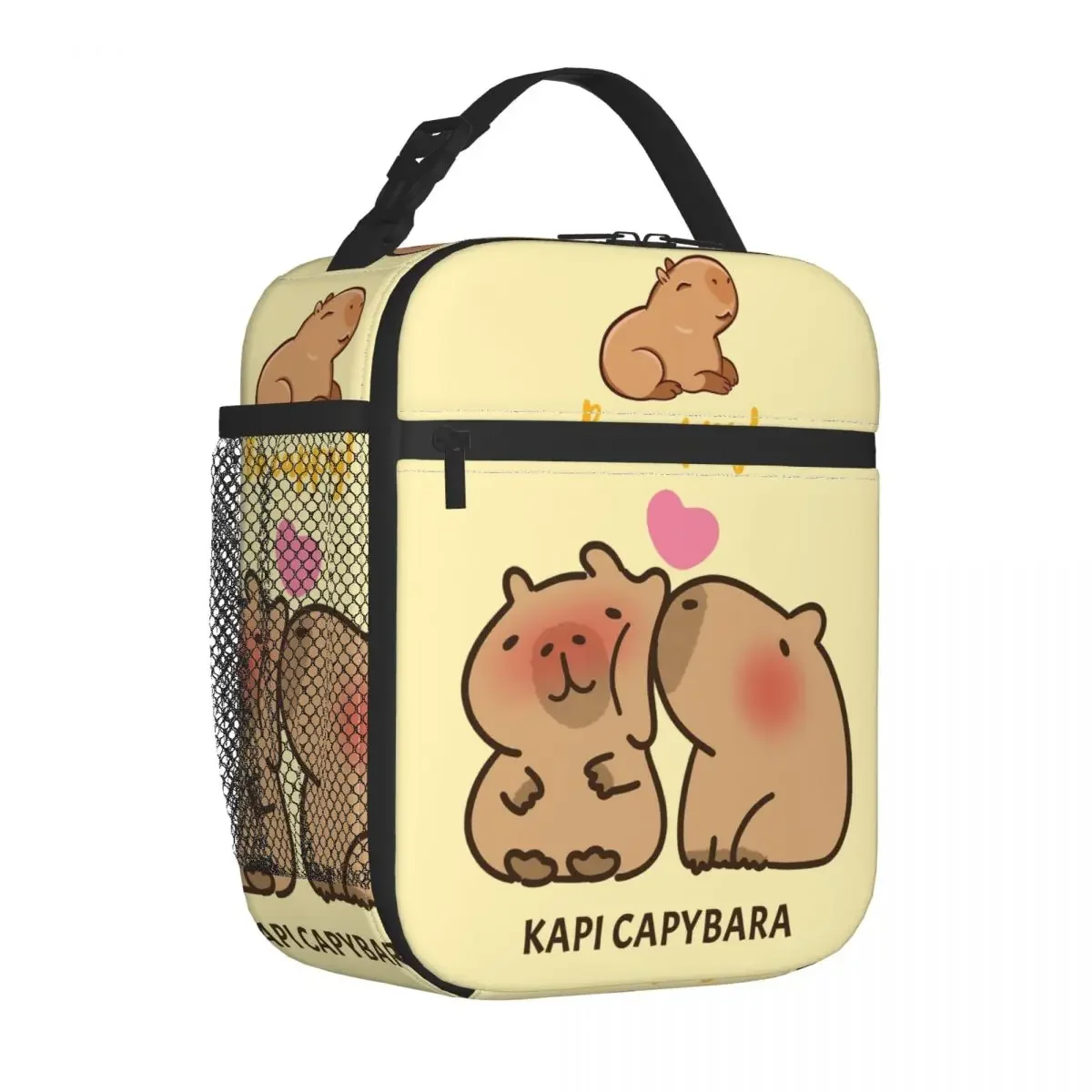 

Cute Happy Capybara Product Insulated Lunch Bag for Kids School Storage Food Box Portable Unique Design Cooler Thermal Bento Box