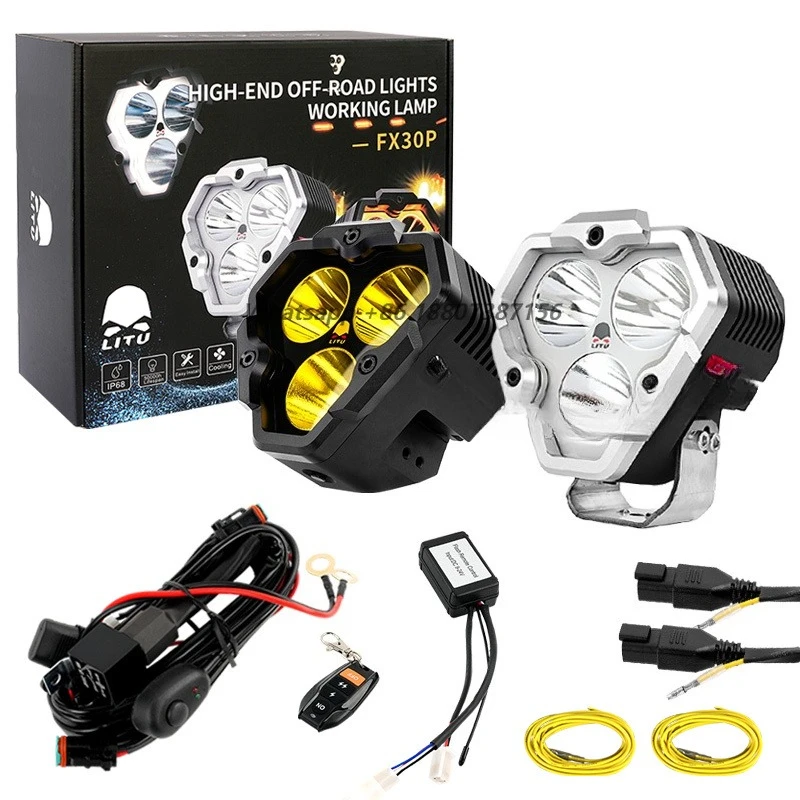 

NUYEER High Quality Super Bright12V Led Fog Driving Lights, White Yellow Triangle 24 Volt 60W Led Driving Light Motorcycle Led