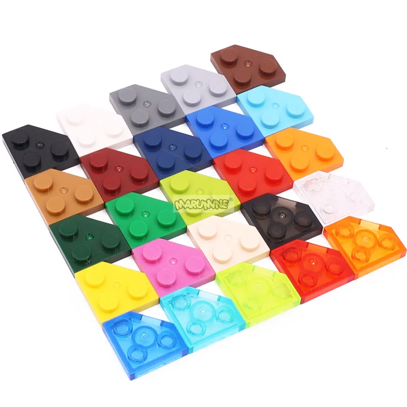 MARUMINE 200 個ウェッジプレート 2 × 2 カットコーナーブロック MOC 26601 モデル構築キット DIY レンガ組み立てアクセサリーパズルおもちゃ