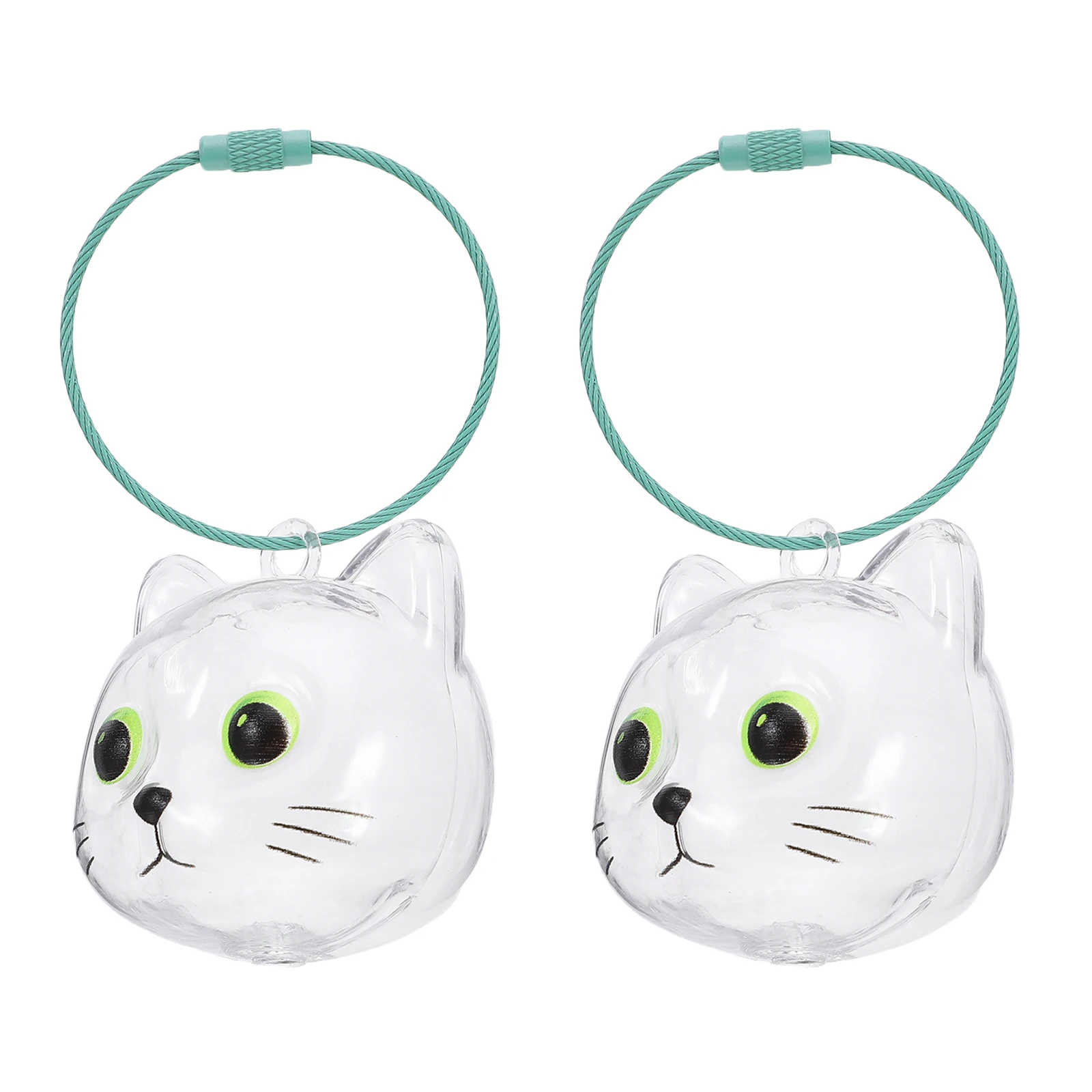 

2Pcs Transparent Cat Hair Storage Box Keepsake Keyring for Pet Memorial Capsule Display Portable Hair Organizer Pendant