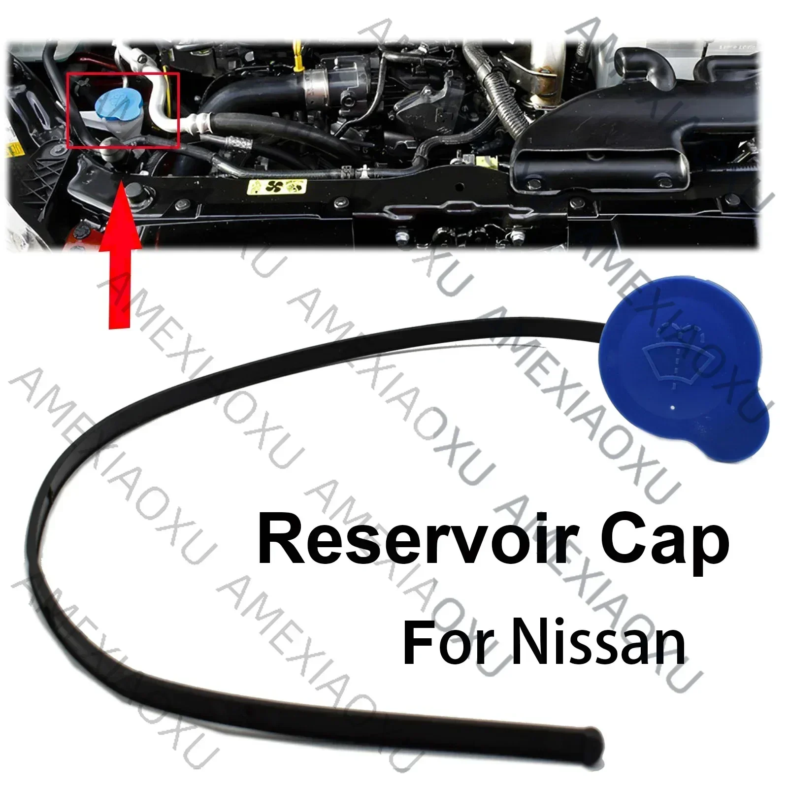 Car Windscreen Wiper Reservoir Washer Bottle Cap Replacement for Nissan Qashqai Dualis +2 J10 J11 28913JD00A 2006 - 2019 Ruler