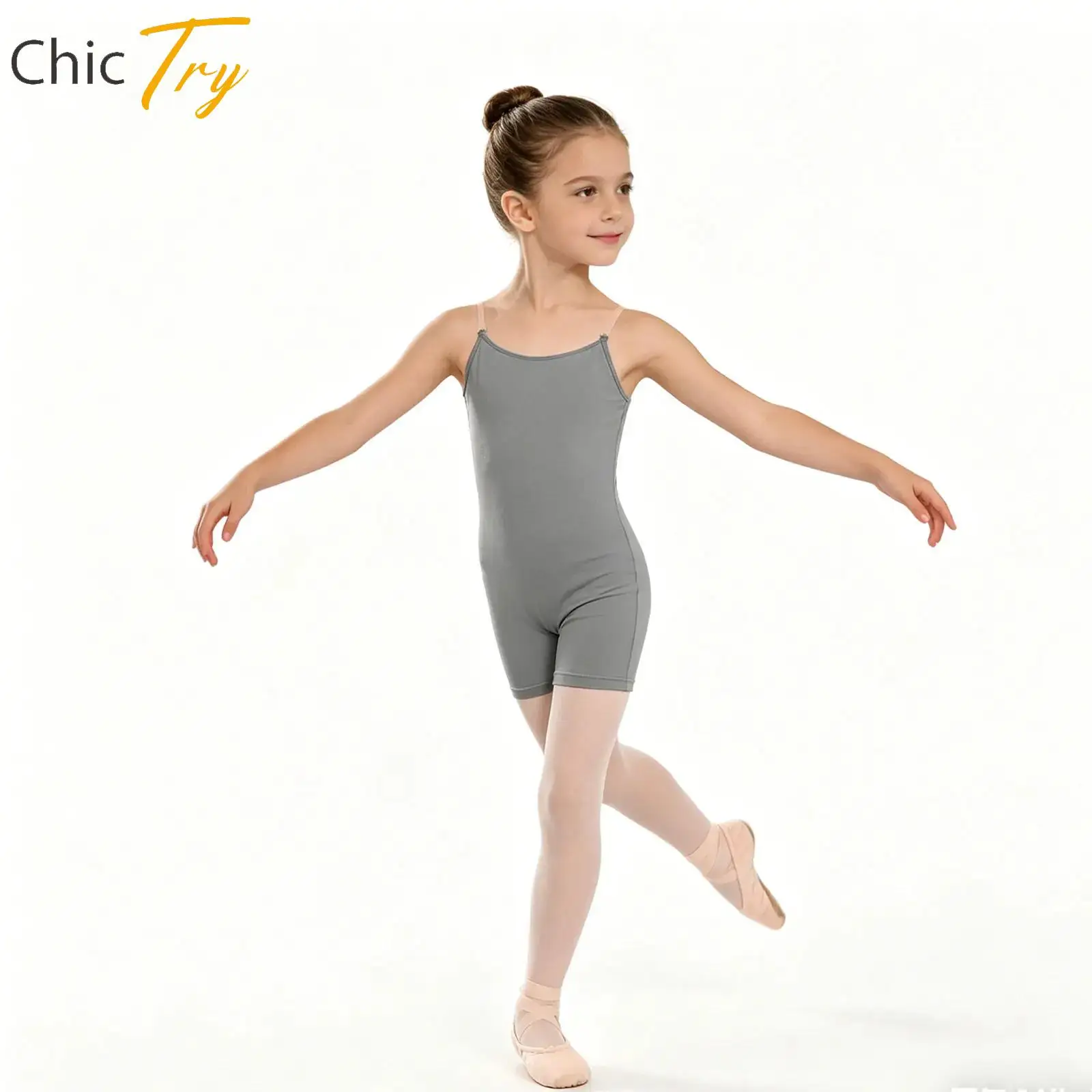 

Girls Ballerina Dance Wear Leotard Sleeveless Ballet Practice Wear for Kids Nude Underwear Outfit Dance Form Fitting Base Layer