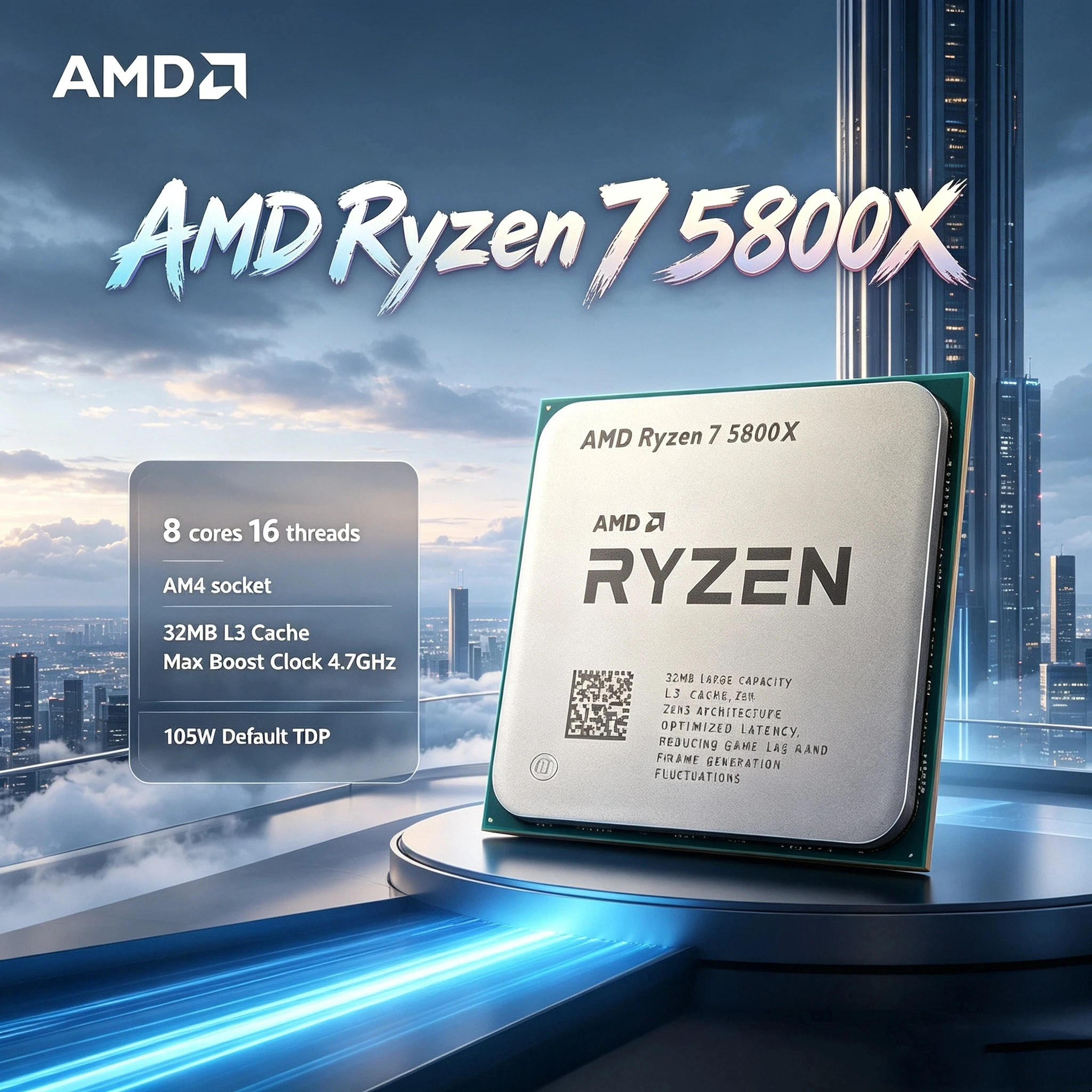 Ryzen 7 5800X Desktop Processor High-Performance 8-Core CPU AM4 Socket Smart Pick for Gaming Rigs 7nm
