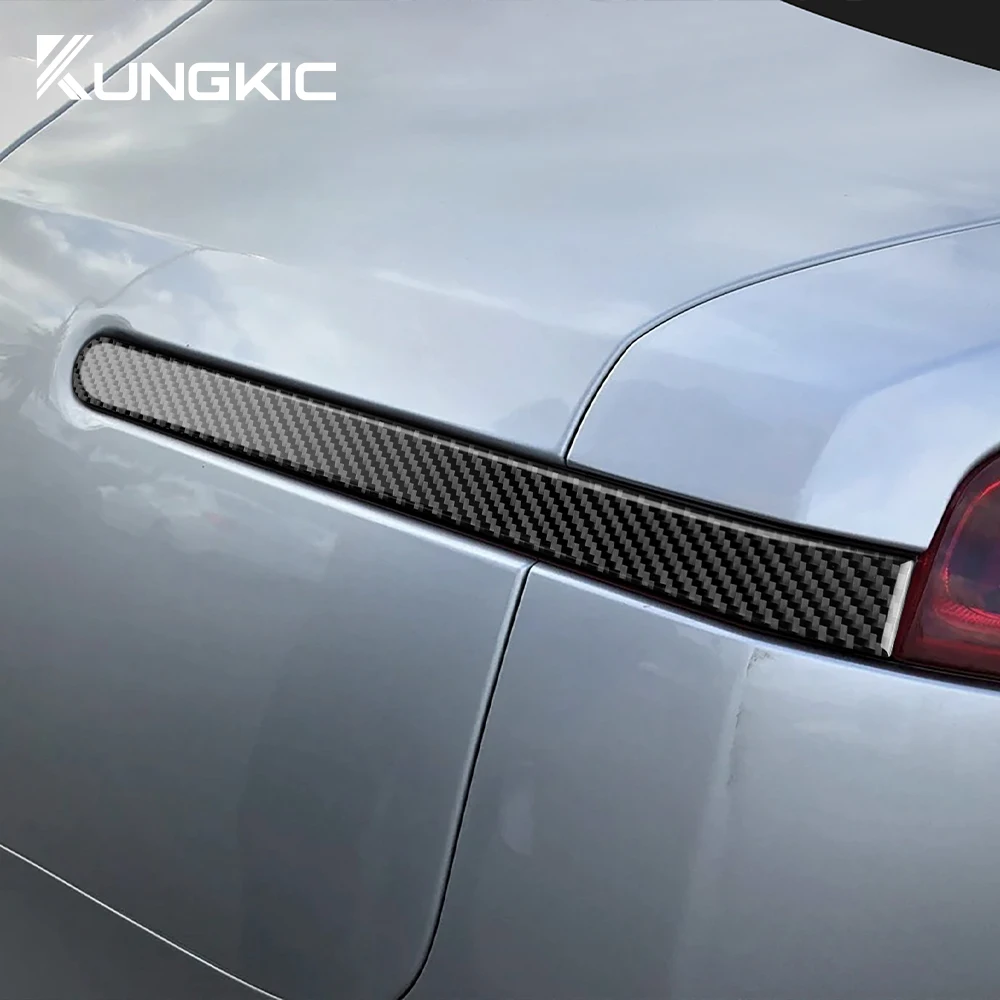 Real Soft Carbon Fiber Sticker For Kia Stinger CK 2019 2020 2021 2022 2023 LHD RHD Car Rear Brake Light Strip Trim Accessories view 3