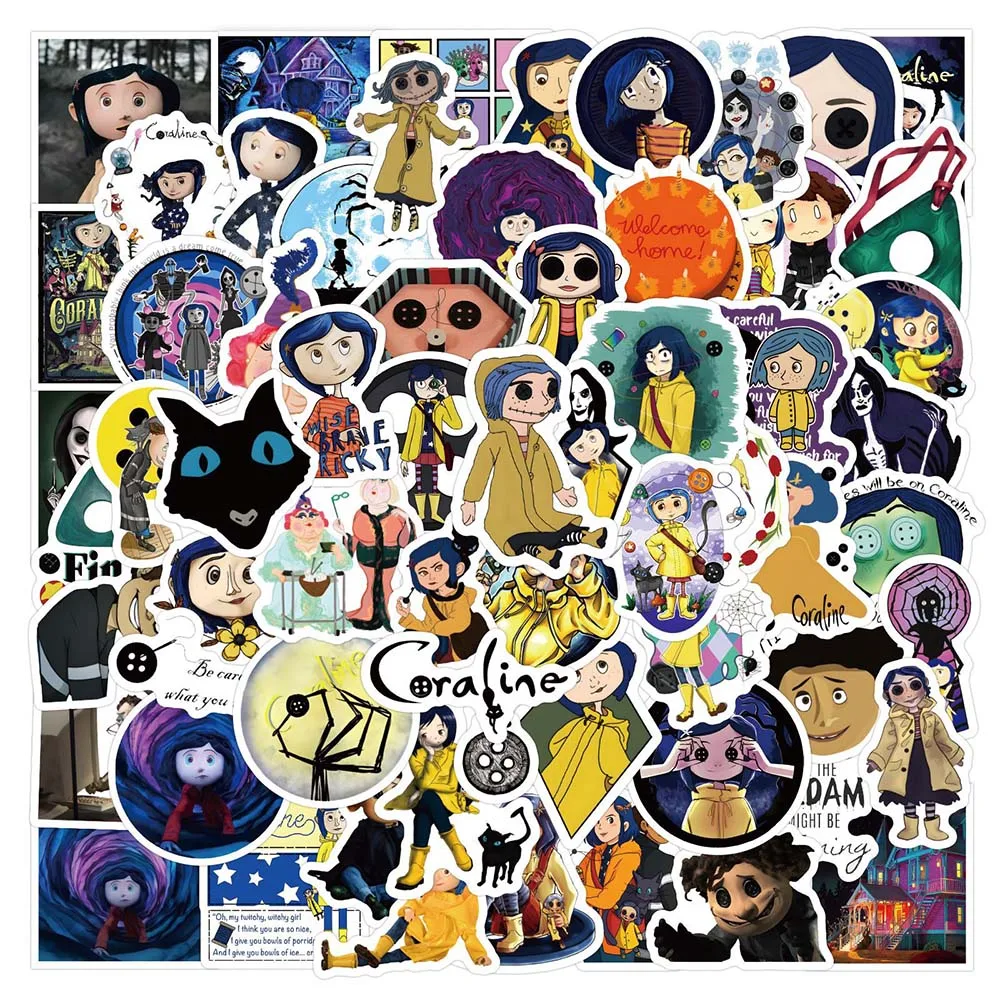 10/30/60PCS Coraline & the Secret Door Horror Movie Stickers Cartoon Graffiti Decals Kids Toy DIY Laptop Phone Case Water Cup