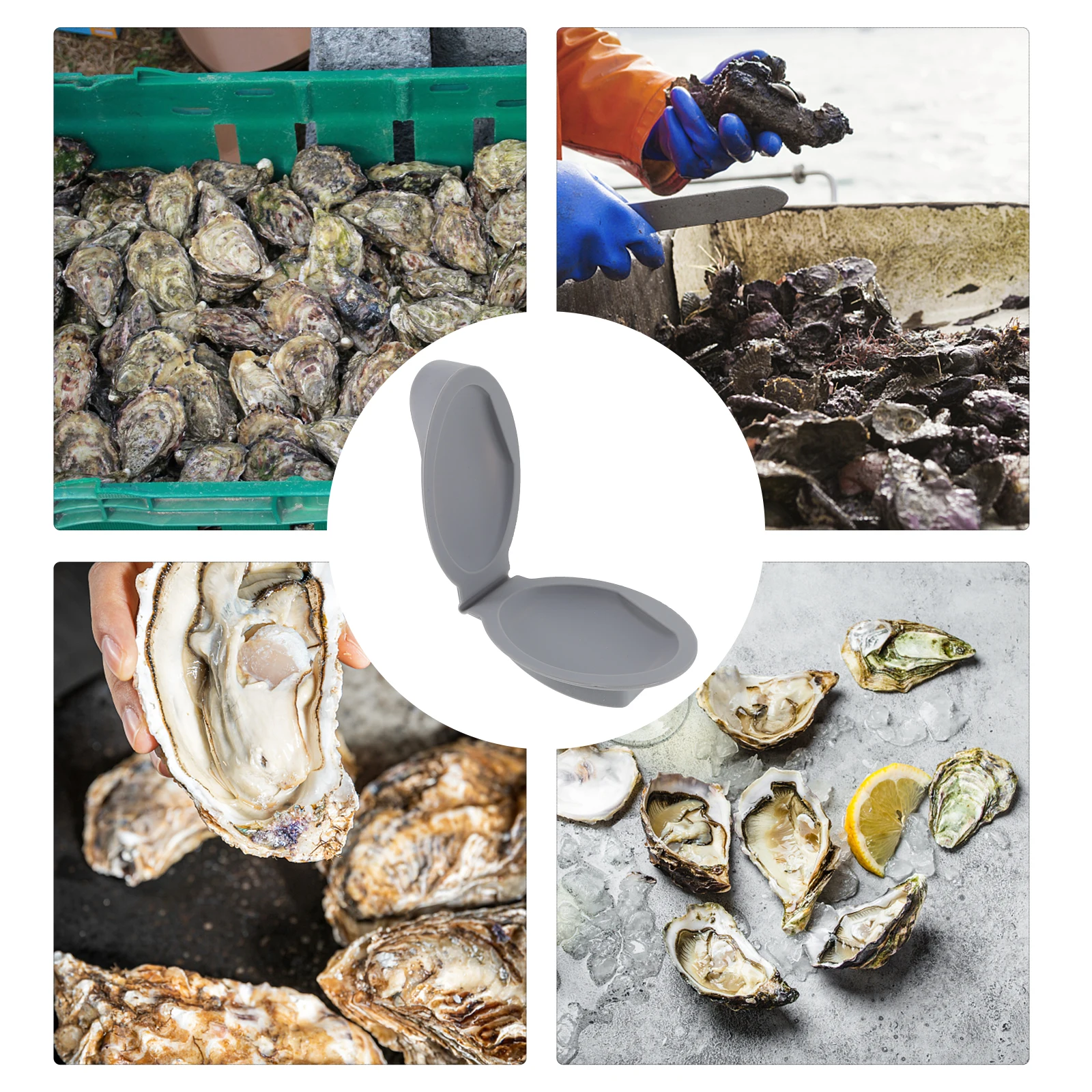 

2pcs Holder Oyster Shucking Premium Silicone Kitchen Gadget For Clam Scallop Shellfish Ergonomic Hand Protector Lightweight