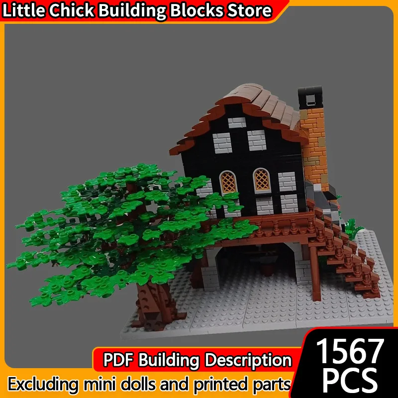 

Medieval Castle Model MOC Building Bricks Forging Factory In The Rock Modular Technology Children Holiday Gift Assemble Toy Suit